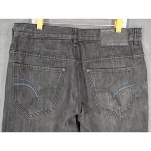 Rocawear Jeans Men's Black 38x34 Hip Hop Vintage Embroidered